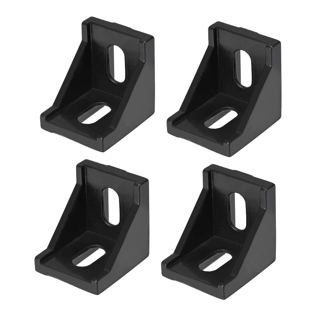 sourcing map Inside Corner Bracket Gusset, 40mm x 40mm for 4040 Series Aluminum Extrusion Profile, 4 Pcs (Black)
