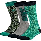 Nike Big Boys' Performance Squiggly Crew Socks 3 Pack