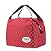 Aosbos Lunch Bags for Women Casserole Dish Igloo Lunch Box Insulated Lunchbox Lunch Tote Bag Food Cooler Bag Adult Lunch Box Bento Box Bag Reusable Meal Prep Bag (Red Dots)