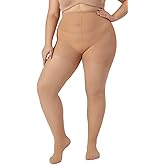 ARMOROSE Plus Size Ultra Strong Tights for Women,40D Semi-Sheer Control Top Pantyhose Rip Resist High Waist Stockings