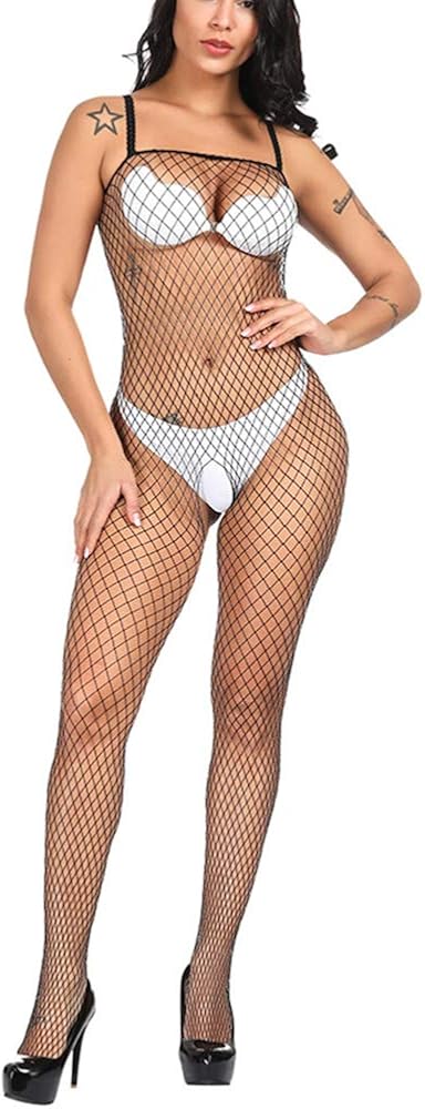 white fishnet bodysuit