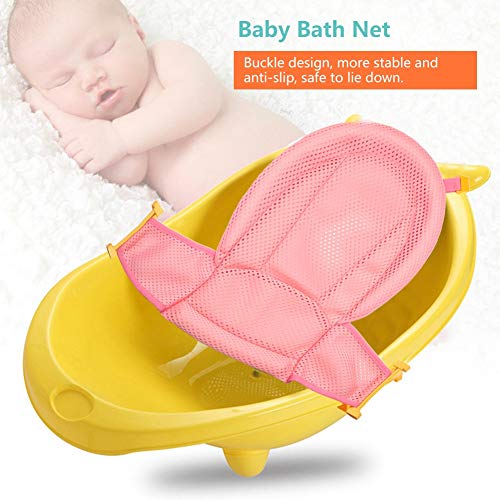 Baby Bath Net Antiskid Hammock Newborn Bath Support Mesh Seat for Bathtub (Color : Pink) - Thumbnail 2