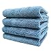 POLYTE Quick Dry Lint Free Microfiber Hand Towel, 16 x 30 in, Set of 4 (Blue)