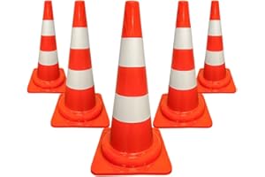Berry 22" PVC Traffic Cone | Flexible Orange Safety Cone | 55CM Durable Road Cone for Parking, Driveways, Construction, Traff