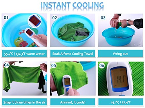 Instant Cooling Towel, 47"x14" Extra Large As Scarf - Ultra Soft Breathable Yoga Towel Cooling Rag - Keep Cool for Running Biking Hiking Tennis Golf & All Other Sports