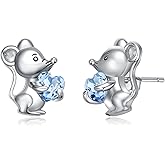 Dreamboat Hypoallergenic Animal Stud Earrings for Women 925 Sterling Silver Cute Animal Jewelry Gifts for Sensitive Ear