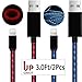 Lightning Cables,AoLiPlus 2Pack Visible Flowing EL Light LED Charging Cords Sync Data Cord for iPhone 7/7 Plus/ 6/ 6 Plus/ 6s/ 6s Plus /5/5s/SE iPad/iPod/Beats Pill+ and More 3ft(Blue&Red)
