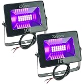 ZSGoes 2 Pack 10W UV Ultraviolet Black Light 12V 24V Low Voltage for Halloween Blacklight Party, Stage Lighting, Fluorescent 