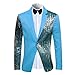 Cloudstyle Men's 2-Piece Suit Casual 1 Button Slim Fit Prom Suit Stylish Sequin
