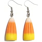 ROSTIVO Acrylic Candy Corn Dangle Earrings for Women – Fun and Festive Statement Jewelry for Halloween