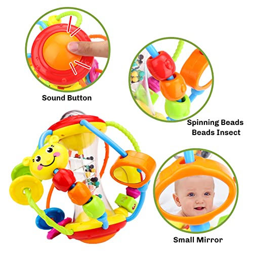 VANLINNY Baby Toys 6 to 12 Months,Baby Rattles Activity Ball,Grab