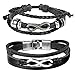 Cupimatch Couples Leather Bracelet Cuff Love Infinity Charm Bangle for Men Women