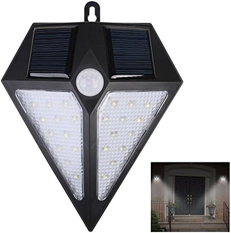 HoozGee Solar Lights Outdoor 24 LED Wireless Motion Sensor Security Garden Wall Light Lamp Waterproof Wide Angle Design (White Light)
