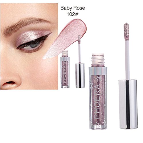 Liquid Eyeshadow,Kimanli 12 Color Magnificent Metals Glitter & Glow Liquid Eye Shadow (B)