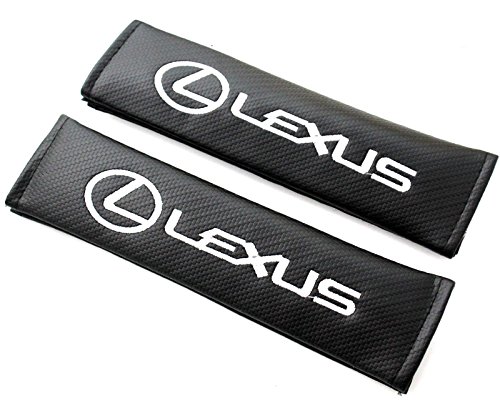X2 LEXUS Black Carbon Fiber Look Seat Belt Cover Shoulder Pads IS350 250 GS350