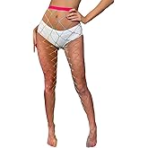 Senvitate Women's Rainbow Fishnet Hosiery, Neon Sheers, Rainbow Tights, Mesh Stockings - Pride Outfits