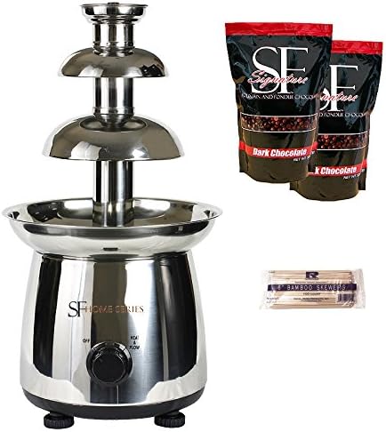 Sweet Fountains 16" Soiree Home Stainless Steel Chocolate Fountain with Chocolate (3.5 Lbs.)
