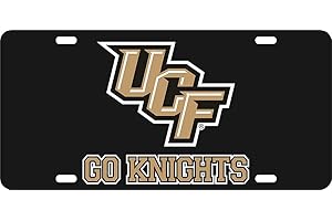 Elite Fan Shop NCAA Mirrored Acrylic License Plate Black