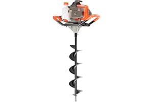 GOSHET 71CC 2-Stroke Gas Powered Earth Auger Post Hole Digger with 4"/6"/8" Drills, 3.13HP Hole Digging Machine Auger Spiral Drill Bit Borer Fence Ground Drill for Garden & Lawn Digging Planting Drilling