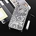 Pandamimi Deluxe Silver Chrome Bling Crystal Rhinestone Hard Case Skin Cover for Apple iPhone 4 4S 4G With 2 Pcs Screen Protector and Silver Stylus