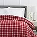 Amazon Brand – Pinzon Plaid Flannel Duvet Cover - Full or Queen, Bordeaux Plaid