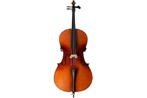 Vasitelan 4/4 Acoustic Cello with Case,Bow,Rosin (Wood Color)