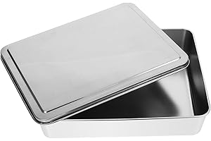 LIFKICH 11X9 Stainless Steel Cake Baking Pan with Lid for Bread and Tiramisu Baking