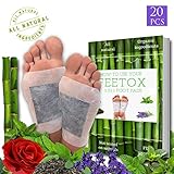 Foot Pads 20pc, Bonus EBOOK | Lavender, Rose, Mint, Green Tea | Upgraded 2in1 | All Natural 100% Organic Aroma Foot Pads