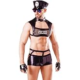 YITMGDD Police Costume Men's cosplay Sexy Underwear Lingerie Pajamas Uniform bar Nightclub Stage Performance party Christmas