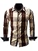 Neleus Men's Long Sleeve Button Down Plaid Shirts,112,Coffee,XL,Tag 2XL