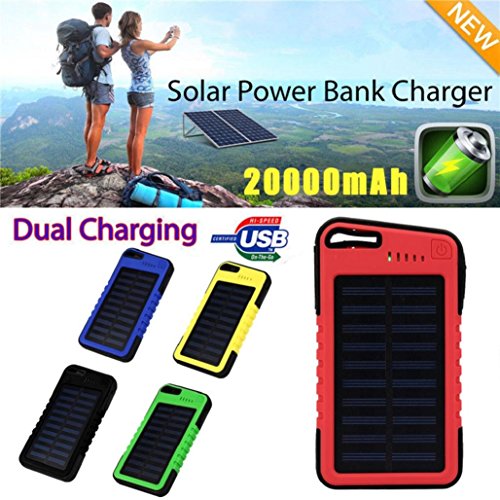 image for 20000 mah LED Waterproof Solar Power Battery ,Tuscom,Universal Dual-US