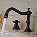 Votamuta Deck Mounted Three Holes Double Handles Widespread Bathroom Sink Faucet, Oil Rubbed Bronze