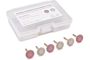 Angzhili 6Pcs Dental Composite Resin Polishing Wheel,14mm Diamond Impregnated 2-Step Polishing System Kit Medium/Fine,Rubber 