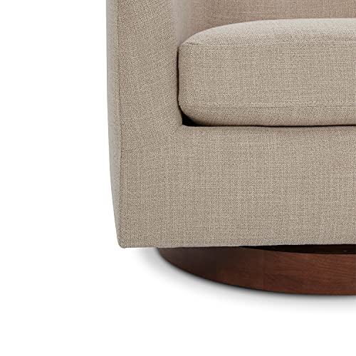 CHITA Swivel Accent Chair, FSC Certified Upholstered Fabric Barrel Chair for Living Room, Fully Assembled, Flax Beige