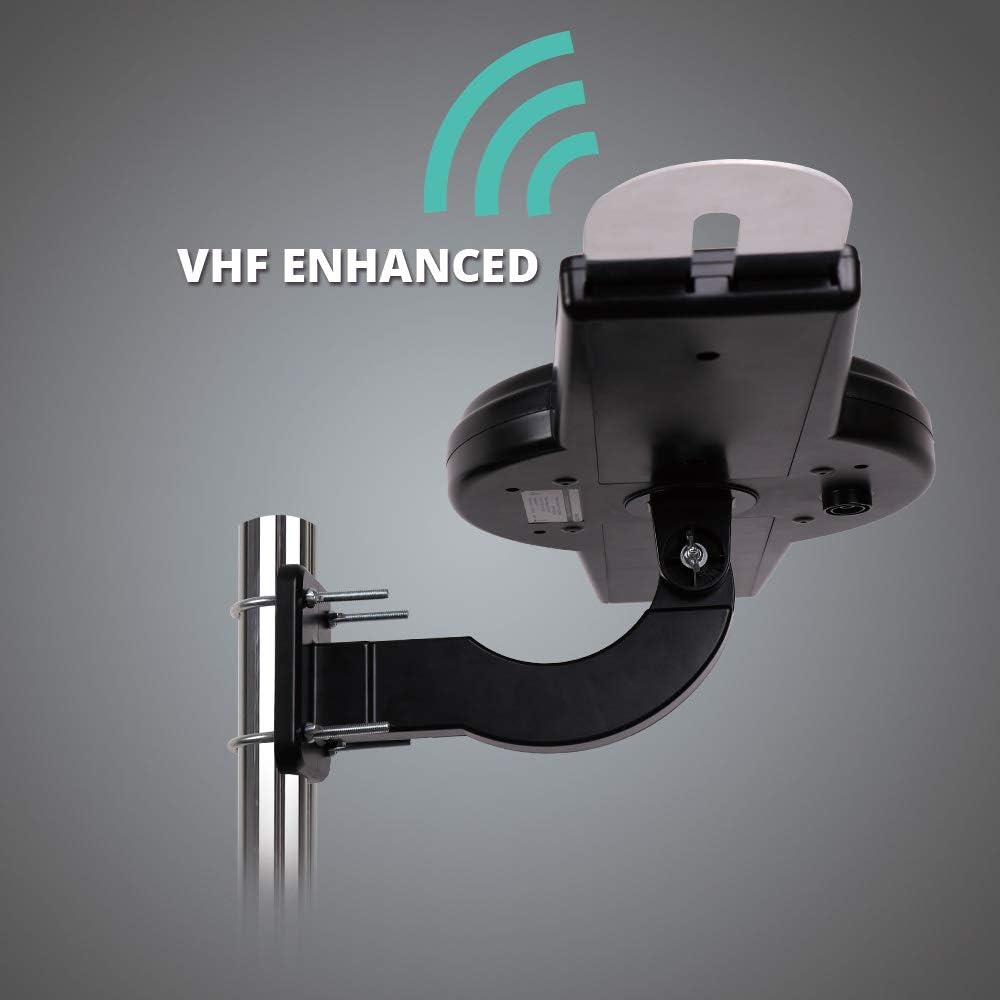 ANTV Amplified Outdoor HDTV Antenna, 360° Omni-Directional VHF/UHF Enhanced Reception Fit Indoor/Outdoor/RV/Attic Use, 70 Miles Long Range TV Antenna