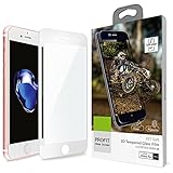iPhone 7 3D Full Coverage Tempered Glass, [PET Frame] [Edge to Edge Crash Protection] Curved [Scratch Proof] [Bubble Free] Tempered Glass Screen Protector Film for Apple iPhone 7 - White