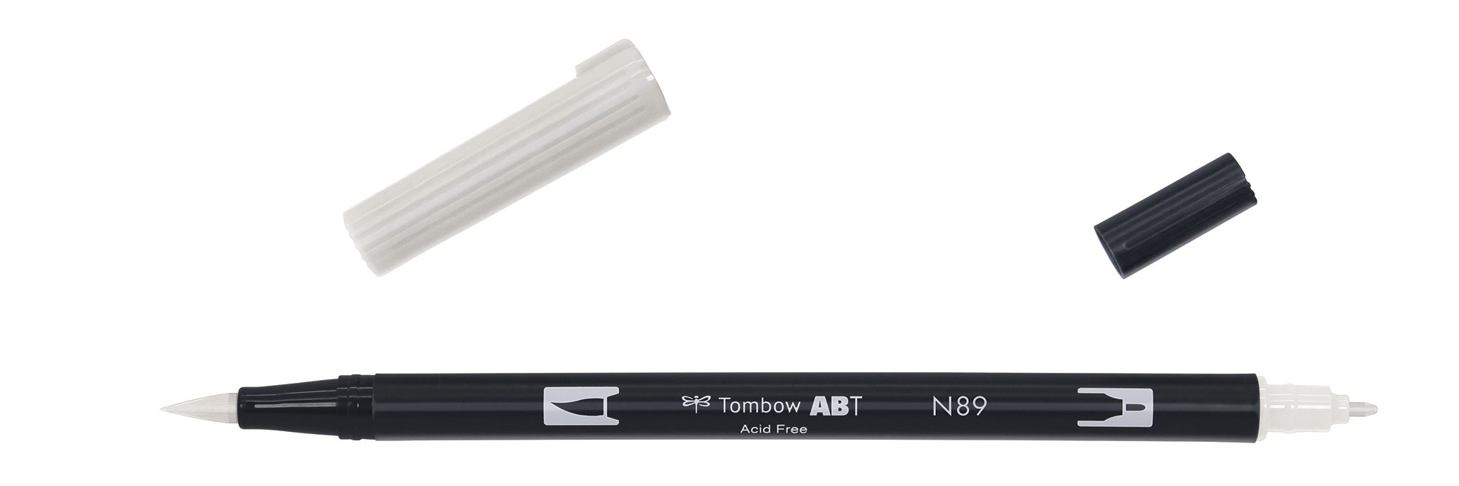 Tombow ABT-N89-1P Fibre Tip Dual Brush Pen with Two Tips, Blistered Warm Grey 1