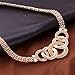 Myhouse Gold Color Bride Charm Bracelet Ring Earrings Necklace Set Decoration 4Pcs Set Wedding Party