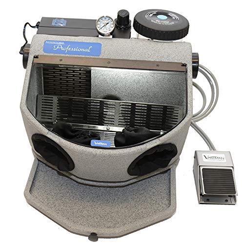 Dental Sandblaster by Vaniman | Sandblasting Cabinet with Dust Collector Enclosed System | Sandstorm Professional | No Mess, Foot Pedal, LED Lighting