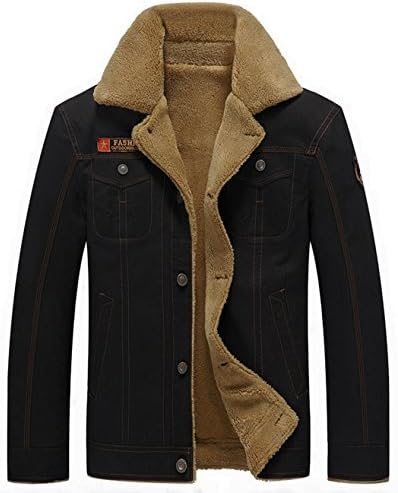 Sawadikaa Men's Winter Fleece Casual Cotton Jacket Coat Military Jacket Windbreaker Trench