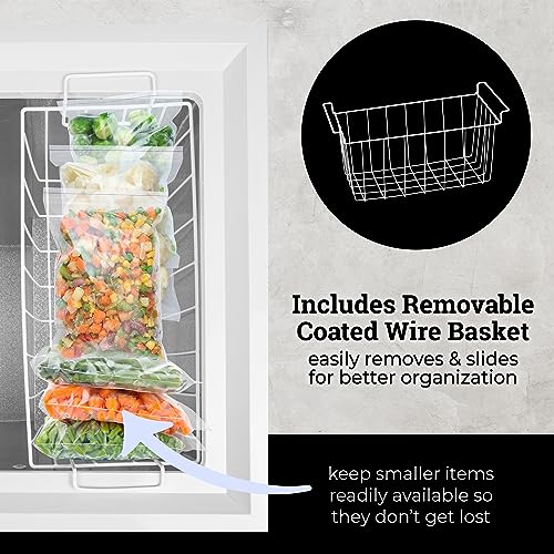 Igloo 3.5 Cu. Ft. Chest Freezer with Removable Basket and Front Defrost Water Drain, Small Deep