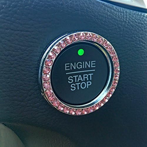 Bling Car Decor Crystal Rhinestone Car Engine Start Stop Decoration Ring, Bling Car Interior
