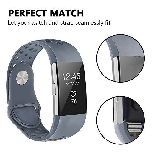 image for iGK Silicone Replacement Bands Compatible for Fitbit Charge 2, Adjusta