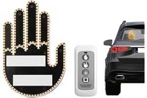 UPXSXT Car Finger Light with Remote, Orange Three Kinds of Hand Gestures Light Car Back Window Cool Decor Vehicle Accessories for Men and Women