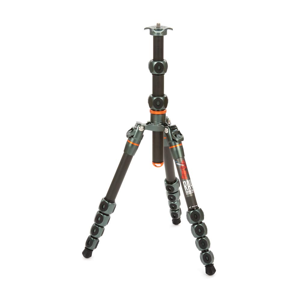3 Legged Thing Legends Ray Carbon Fibre Tripod - Travel-Friendly, Adjustable Camera Tripod with 3 Detachable Legs and Multiple Mounting Points (RAYGREY)