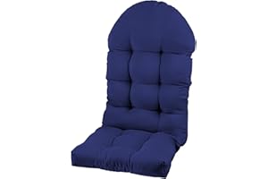 PNP HWJIAJU Patio Chair Cushion for Adirondack, High Back Rocking Chair Cushion 44x19x4 inch, Outdoor Seat Back Chair Cushion Sunscreen and fade-resistant (Dark blue, 1)