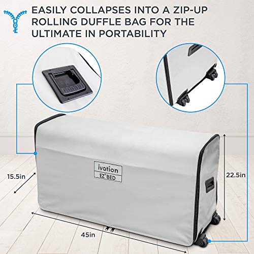 Ivation EZBed (King) Air Mattress with Frame & Rolling Case, Self