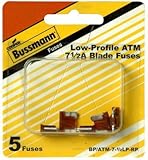 5 Pack Bussmann BP/ATM-7-1/2LP-RP Brown ATM Low-Profile 7-1/2 Amp Fast-Acting Automotive Mini Blade Fuses - 5 per Card