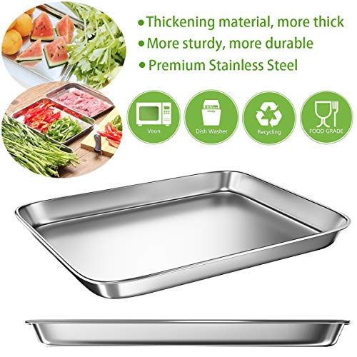 Toaster Oven Tray Baking Pans with Cooling Rack, 12.4 x 9.7 x 1 inch