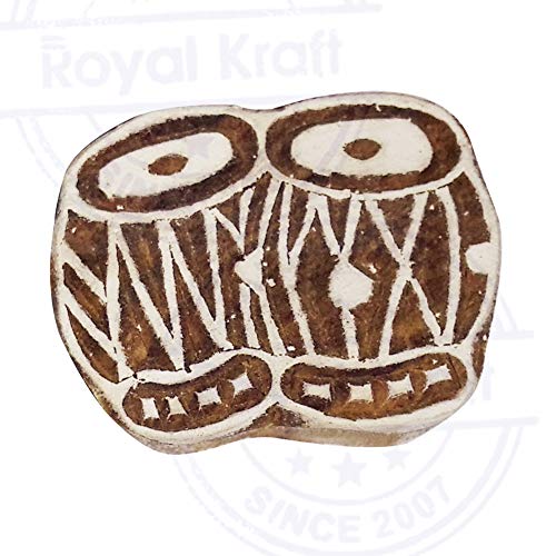 Fancy Wooden Stamps Tabla Drum Pattern Printing Blocks - Thumbnail 2